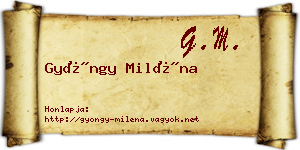 Gyöngy Miléna névjegykártya
